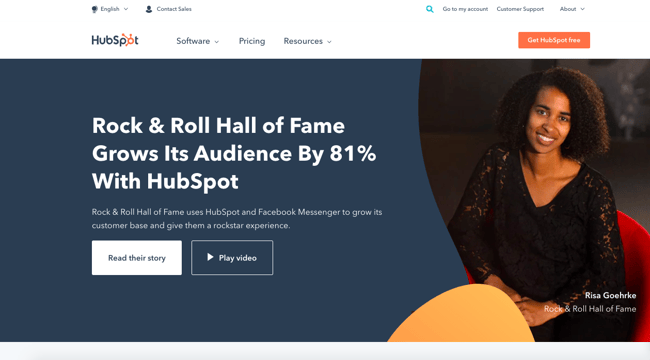 marketing collateral example of case study of HubSpots customer the Rock & Roll Hall of Fame